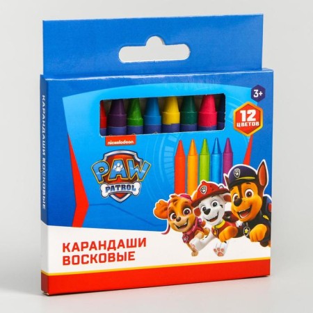Wax pencils, set 12 colors, height 8 cm, diameter 0.8 cm, puppy patrol-3