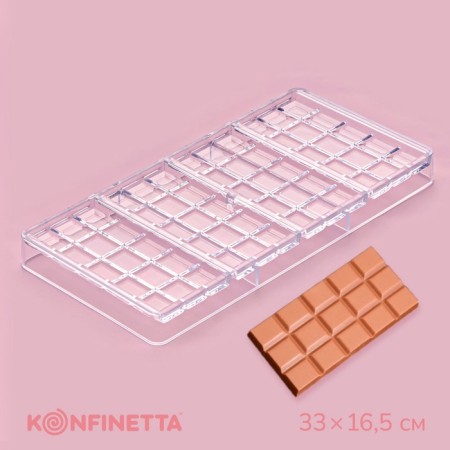 Konfinetta chocolate form "Tile", 33 × 16.5 × 3 cm, 4 cells