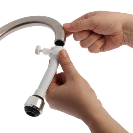 Zein aerator, 2 modes, a white flexible hose on a clamp, universal-13