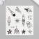 Black body tattoo "in space" 8x7.5 cm
