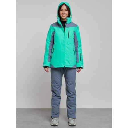 Ski costume female winter, size 46, green color-4