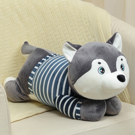 Soft toy "Husky", with a blanket, 60 cm, color gray color-2