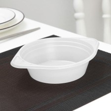 Plastic disposable soup, 500 ml, white color