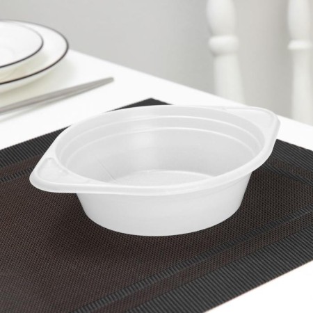 Plastic disposable soup, 500 ml, white color