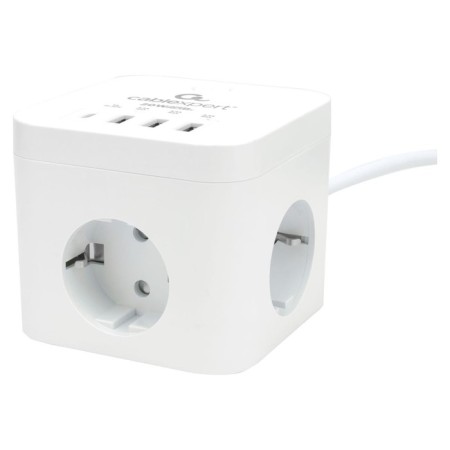 Network filter Cablexpert Cube Cube-3-CU3-W-1.5, 3P, 10A, 1XTYPE-C PD, 3XUSB, 1.5m, Ur. 4+ 1030904