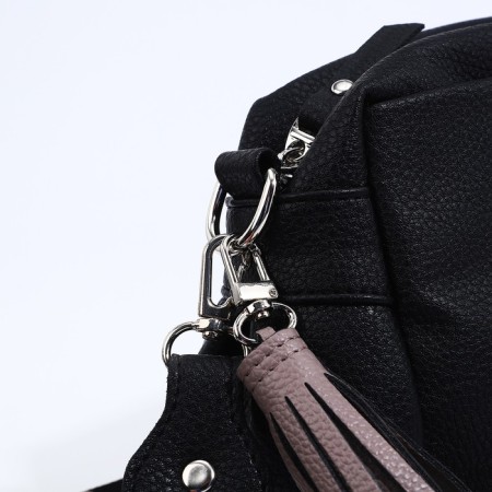 Richet Cross-Boda Bag, external pocket, 2 long belt, black color-3