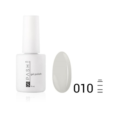 Color gel polish Pashe, No. 010 Dairy Gray, 9 ml