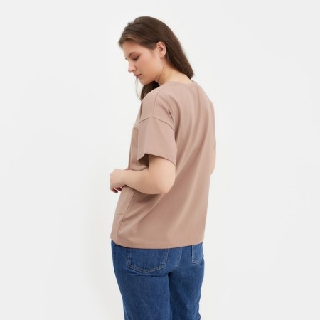 Women's T-shirt Minaku "Confident" Beige color, river 52-1