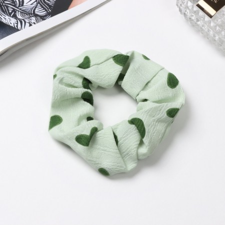 Hair gum "Orbit" Classic Heart, 10 cm, green-white-1