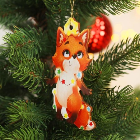 New Year's wooden pendant "New Year! Fox "-3