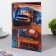 Postcard "Happy Anniversary!" Congrev, embossing, blue background, car, 38x29 cm