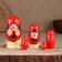 Nesting doll "flower", red scarf, 5 puppet, 11 cm