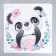 Sticker Plastic Interior Color "Sweet Panda in Flower Wreath" 39x40 cm