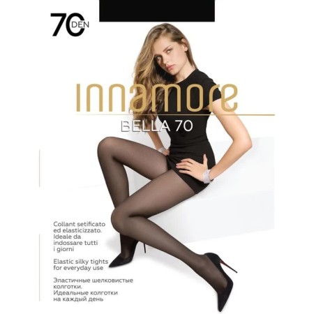 Female nylon tights, Innamore Bella 70 den, black color (nero), size 2