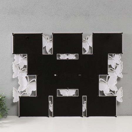 Photo frame plastic in 11 photos 10x10, 10x15 cm "Butterflies" white 48x63 cm-2