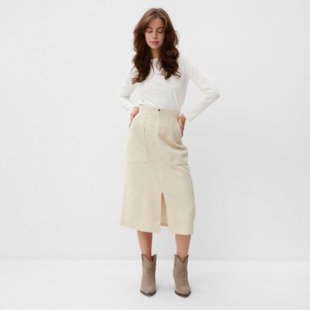 Women's skirt Minaku: Velvet Collection Milk color, river 48-4
