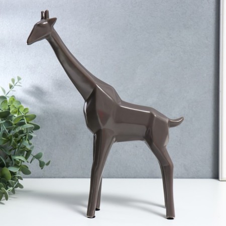 Souvenir ceramics "Giraffe" matte chocolate 30x7.5x24 cm-1