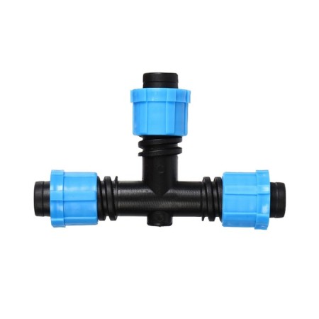 T-shaped connector for drip tape, 16 mm-16 mm-16 mm, plastic, Greengo