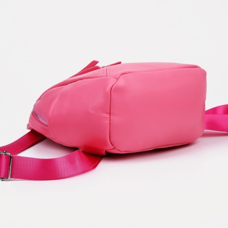A backpack with a zipper, 3 outer pockets, pink color-2