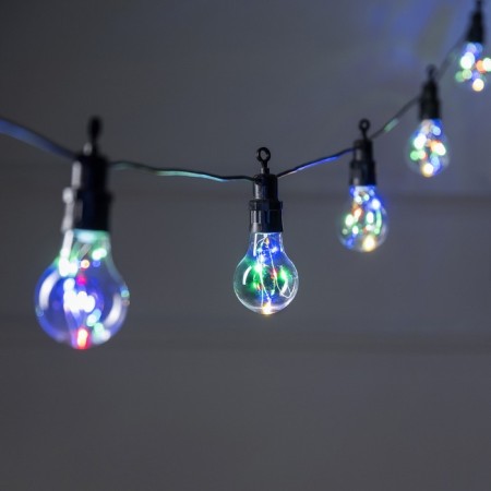 Girlyanda "Bels Light" 5 m with nozzles "dew", IP44, UMS, dark thread, 50 LED, glow of Multi, 3 V