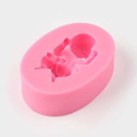 Mold "Baby", silicone, 6 × 4 × 2 cm, pink color-2