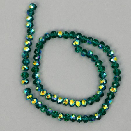 Glass beads, set 72 pcs., Size 1 pc. -8 mm, dark green color-4