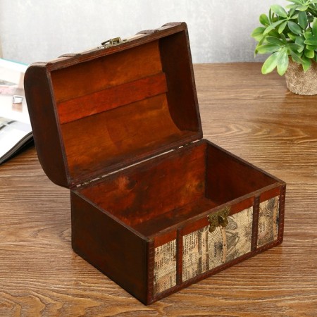 Casket Wood Elevated "Traveler Map" chest MIX 15x22x15.5 cm-1