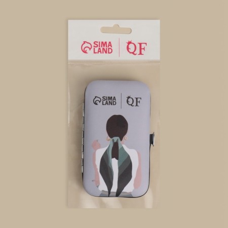 Manicure set “Care”, 6 items, in a case, in PVC - box, color gray color-7