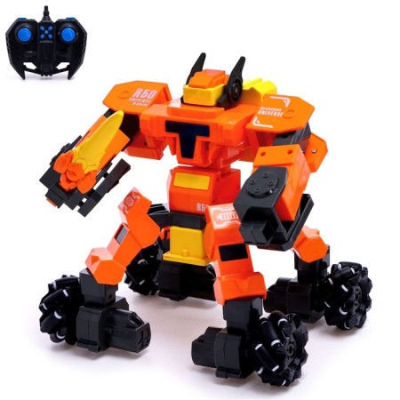 Robot radio -controlled "drift", light and sound effects, works on batteries, color orange color