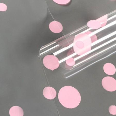 Film for flowers "circles" pink 0.7 x 8.2 m, 40 mkm-1