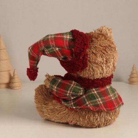 Decor "Bear in a checkered suit and cap" 17x16x13 cm-2