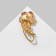 Brooch "Flower" with a loop, brown color in matte gold