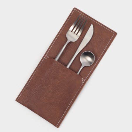 The envelope for the magistro cutlery, eco -leather, 23.5 × 10.8 cm, brown