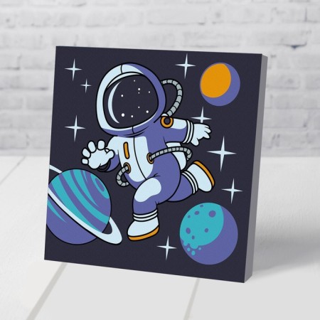 Picture on numbers for children "Flight into space", 15 x 15 cm-1