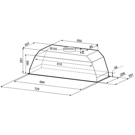 Exposure Krona Ameli PB 900, built -in, 550 m3/h, 3 speeds, white-1