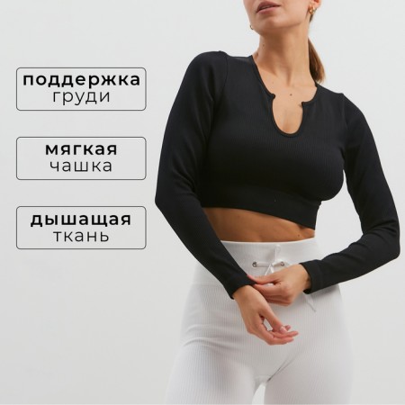 TOP with a long sleeve Minaku: Sportly; Color Black Rr.-1