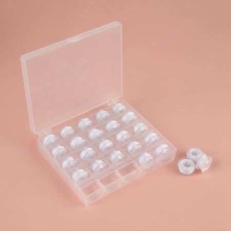 A set of rumps with threads, in the organizer, d = 20 mm, 25 pcs, white color-1