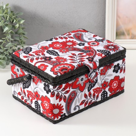 Casket for needlework "Folk Flower pattern" 19x26x14.5 cm