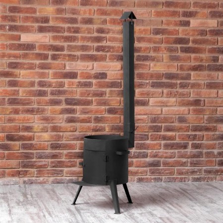 Oven for a cauldron 8 l d = 32 cm, with a chimney, with a door-8