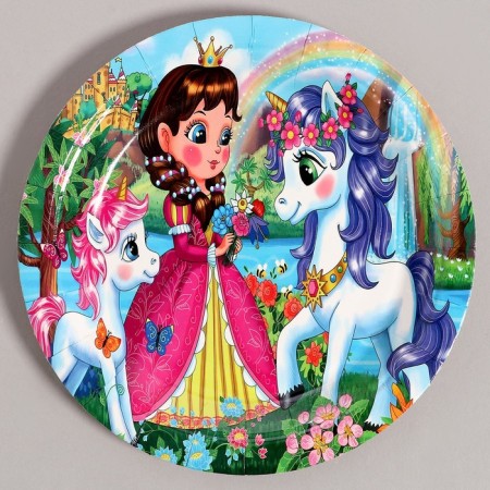 Paper plates "Princess", 18 cm, 6 pcs
