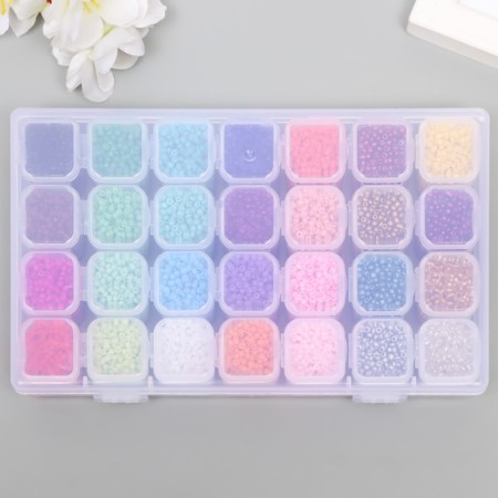 Biser set 28 colors 12/0, 5x2.5 cm