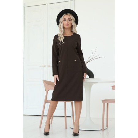 Women's dress, size 50, brown color-6