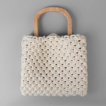 Handles for the bag wooden, 12 × 12.9 cm, 2 pcs, beige color-3