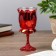 Climber Plastic, glass for 1 candle "rose" glass on the leg red 13x6x6 cm