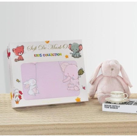 Blanket "Elephant", size 90x120 cm, pink color