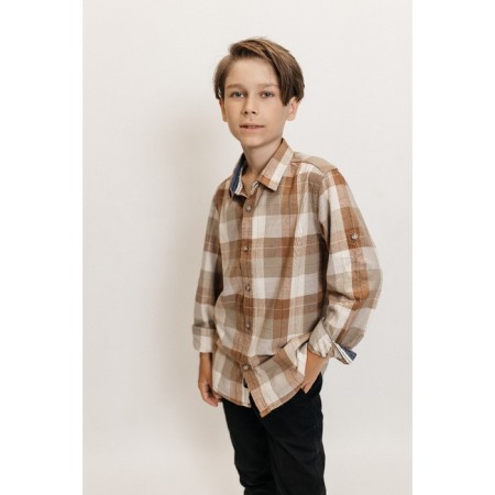Surchashka upper for ISee boys, height 134-140 cm, brown color-9