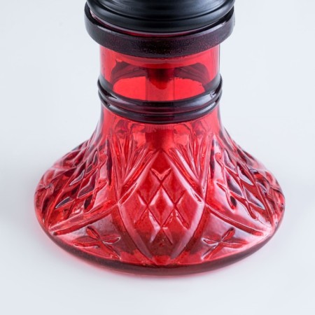 Hookah "Taishet", small, mine flat ornament, 27 cm, d bowl-5 cm, red-3