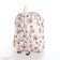 School backpack of textiles on a zipper, 3 pockets, beige/pink color