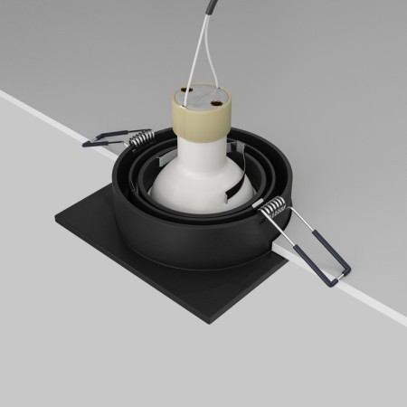 The built-in lamp Technical DL024-2-01B, 1x50W, 9.2x9.2x2.5 cm, GU10, Black Color Black-6
