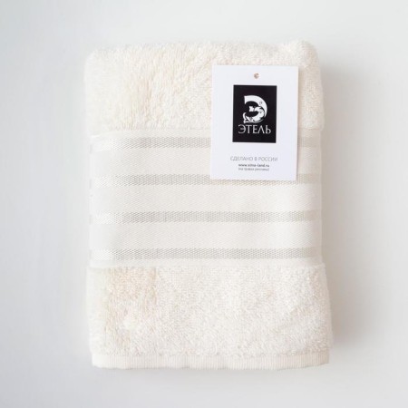 Tenle Ethel "stripes", milk 50x90 cm, 100% cotton, 370g/m2-3